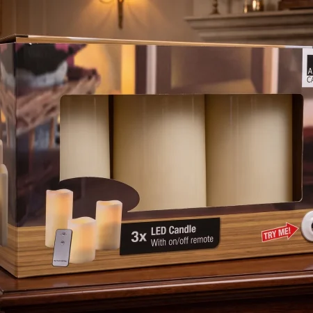 Candle x3 Pack W/Remote